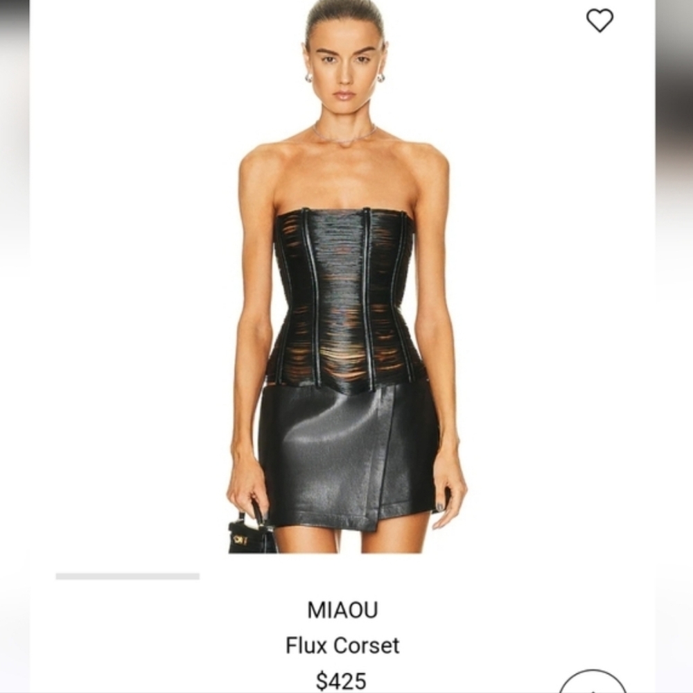 Rare Miauo × Hannah Jarrett flux faux leather corset sz M